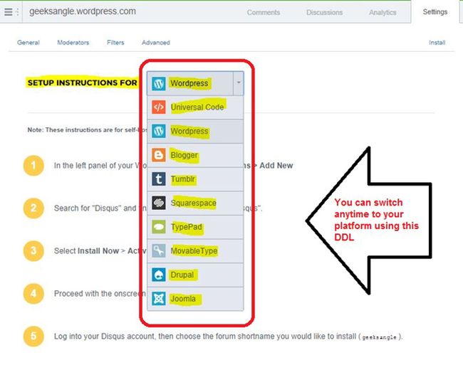 switch platform using DDl